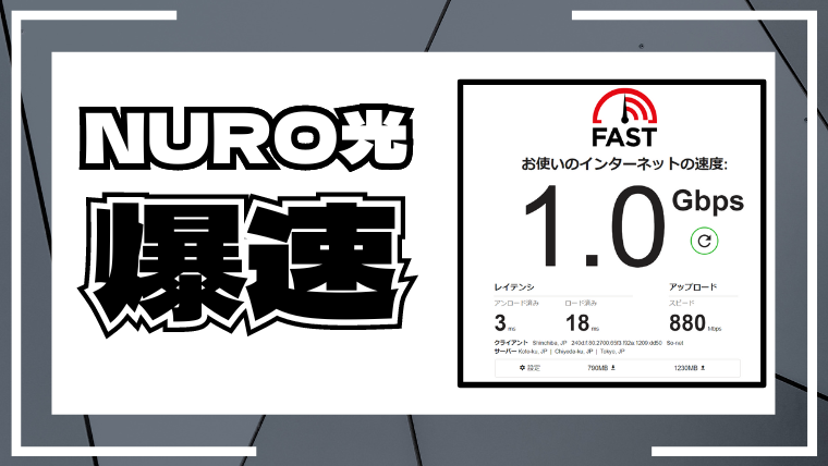 ネットの回線速度を見直すなら【NURO光】実際に導入してみました！